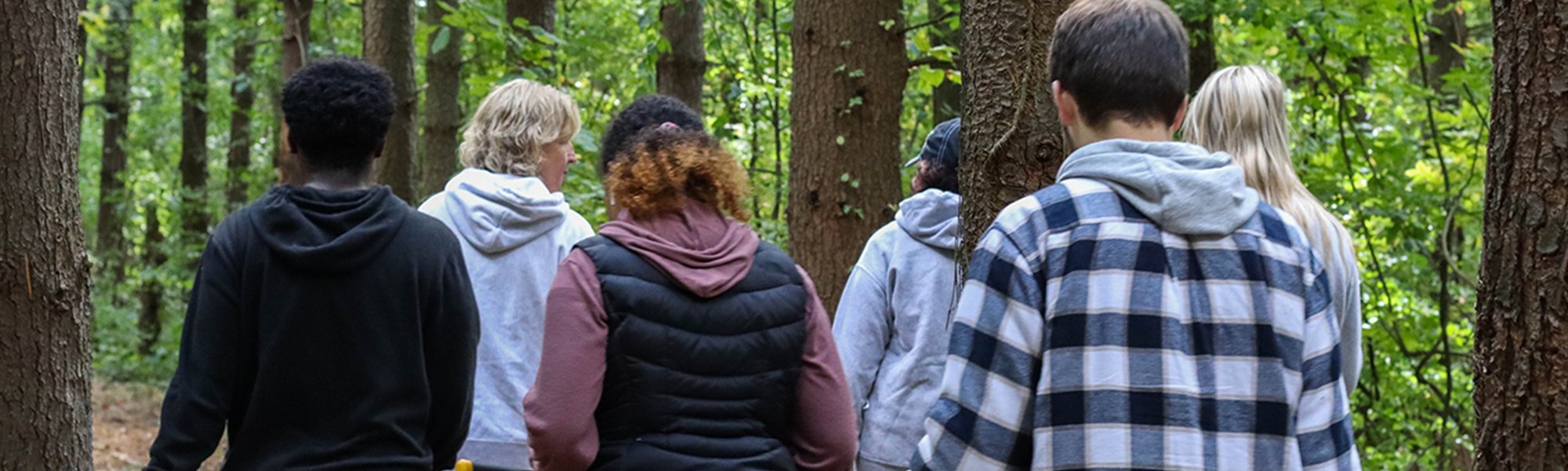 People walking on the nature trail