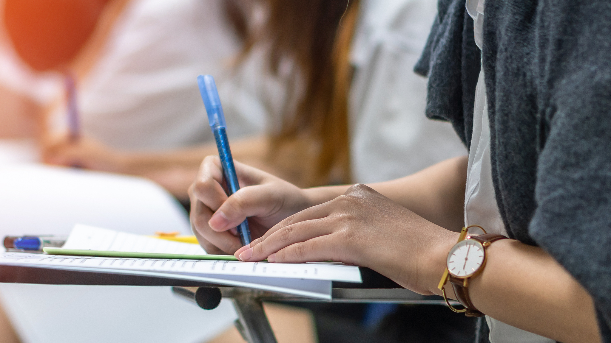 Student taking a test