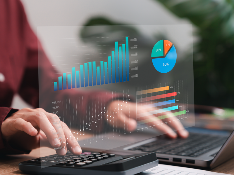 Accounting charts on a computer