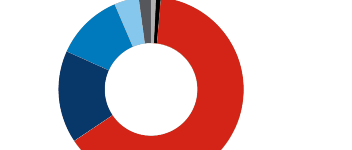 Donut chart graphic.