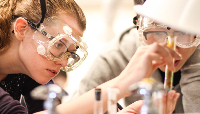 Students in a chemistry class