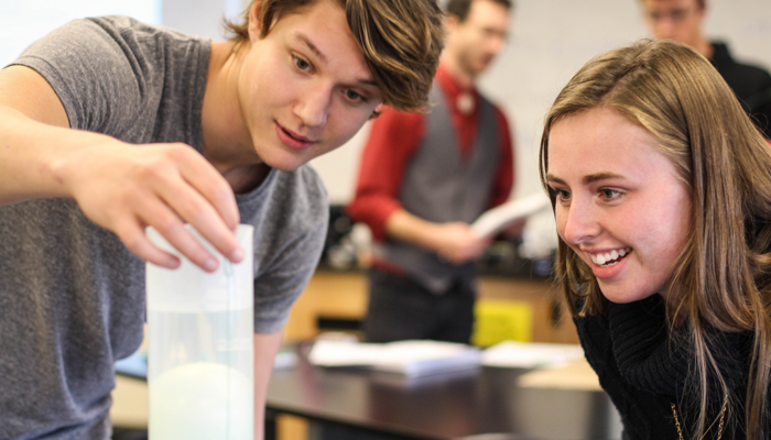 Students in a physics class