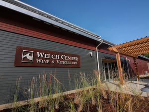 Entrance to the Lake Michigan College Welch Center for Wine and Viticulture.