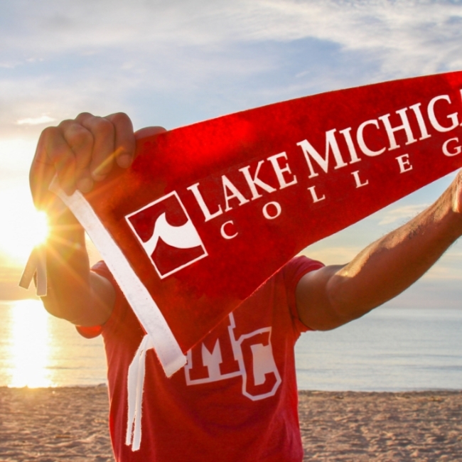 LMC Pennant proudly waves at the beach!