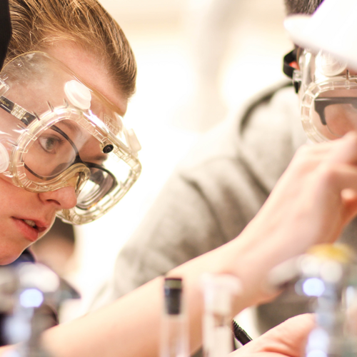 Students in a chemistry class