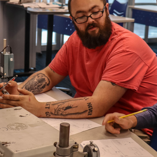 Students in a manufacturing class